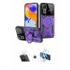 MARSİLYAN™- Redmi Note 12 Pro 4G Kılıf Kıvılcım Modern Serisi - Siyah 3D Antistatik Seramik Nano Ekran Koruyucu + Kamera Lens Koruma Cam - SF