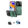 MARSİLYAN™- Redmi Note 12 Pro 4G Kılıf Kıvılcım Modern Serisi - Siyah 3D Antistatik Seramik Nano Ekran Koruyucu + Kamera Lens Koruma Cam - SF