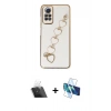 MARSİLYAN™- Redmi Note 12 Pro 4G Kılıf Nova Işık Prime - Siyah 3D Antistatik Cam Ekran Koruyucu + Kamera Lens Koruma Cam - SF