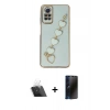MARSİLYAN™- Redmi Note 12 Pro 4G Kılıf Nova Işık Prime - Siyah 3D Antistatik Hayalet Cam Ekran Koruyucu + Şeffaf Kamera Lens Koruma Cam