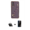 MARSİLYAN™- Redmi Note 12 Pro 4G Kılıf Nova Işık Prime - Siyah 3D Antistatik Hayalet Cam Ekran Koruyucu + Şeffaf Kamera Lens Koruma Cam