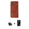MARSİLYAN™- Redmi Note 12 Pro 4G Kılıf Nova Işık Prime - Siyah 3D Antistatik Hayalet Cam Ekran Koruyucu + Şeffaf Kamera Lens Koruma Cam