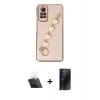 MARSİLYAN™- Redmi Note 12 Pro 4G Kılıf Nova Işık Prime - Siyah 3D Antistatik Hayalet Cam Ekran Koruyucu + Şeffaf Kamera Lens Koruma Cam