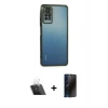 MARSİLYAN™- Redmi Note 12 Pro 4G Kılıf Vadi Minimal - Siyah 3D Antistatik Hayalet Cam Ekran Koruyucu + Kamera Lens Koruma Cam - SF