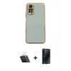MARSİLYAN™- Redmi Note 12 Pro 4G Kılıf Yankı Serisi - Siyah 3D Antistatik Hayalet Cam Ekran Koruyucu + Kamera Lens Koruma Cam - SF