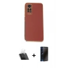MARSİLYAN™- Redmi Note 12 Pro 4G Kılıf Yankı Serisi - Siyah 3D Antistatik Hayalet Cam Ekran Koruyucu + Kamera Lens Koruma Cam - SF