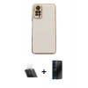 MARSİLYAN™- Redmi Note 12 Pro 4G Kılıf Yankı Serisi - Siyah 3D Antistatik Hayalet Cam Ekran Koruyucu + Kamera Lens Koruma Cam - SF