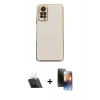 MARSİLYAN™- Redmi Note 12 Pro 4G Kılıf Yankı Serisi - Siyah 3D Antistatik Mat Seramik Nano Ekran Koruyucu + Kamera Lens Koruma Cam - SF