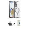 MARSİLYAN™- Redmi Note 12 Pro 4G Kılıf Zirve Doku Prime - Şeffaf Pasifik Cam Ekran Koruyucu + Kamera Lens Koruma Cam - SF