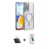 MARSİLYAN™- Redmi Note 12 Pro 4G Kılıf Zirve Doku Prime - Şeffaf Pasifik Cam Ekran Koruyucu + Kamera Lens Koruma Cam - SF
