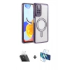MARSİLYAN™- Redmi Note 12 Pro 4G Kılıf Zirve Doku Prime - Siyah 3D Antistatik Cam Ekran Koruyucu + Kamera Lens Koruma Cam - SF