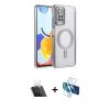 MARSİLYAN™- Redmi Note 12 Pro 4G Kılıf Zirve Doku Prime - Siyah 3D Antistatik Cam Ekran Koruyucu + Kamera Lens Koruma Cam - SF