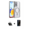 MARSİLYAN™- Redmi Note 12 Pro 4G Kılıf Zirve Doku Prime - Siyah 3D Antistatik Hayalet Cam Ekran Koruyucu + Kamera Lens Koruma Cam - SF