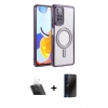 MARSİLYAN™- Redmi Note 12 Pro 4G Kılıf Zirve Doku Prime - Siyah 3D Antistatik Hayalet Cam Ekran Koruyucu + Kamera Lens Koruma Cam - SF