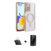 MARSİLYAN™- Redmi Note 12 Pro 4G Kılıf Zirve Doku Prime - Siyah 3D Antistatik Hayalet Cam Ekran Koruyucu + Kamera Lens Koruma Cam - SF