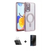 MARSİLYAN™- Redmi Note 12 Pro 4G Kılıf Zirve Doku Prime - Siyah 3D Antistatik Hayalet Cam Ekran Koruyucu + Kamera Lens Koruma Cam - SF