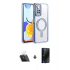 MARSİLYAN™- Redmi Note 12 Pro 4G Kılıf Zirve Doku Prime - Siyah 3D Antistatik Hayalet Cam Ekran Koruyucu + Kamera Lens Koruma Cam - SF