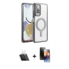 MARSİLYAN™- Redmi Note 12 Pro 4G Kılıf Zirve Doku Prime - Siyah 3D Antistatik Mat Seramik Nano Ekran Koruyucu + Kamera Lens Koruma Cam - SF