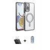 MARSİLYAN™- Redmi Note 12 Pro 4G Kılıf Zirve Doku Prime - Siyah Joko Magic 5D Cam + Kamera Lens Koruma Cam - SF