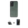 MARSİLYAN™- Redmi Note 12 Pro 4G Kılıf Zirve Yansıma Serisi - Siyah 3D Antistatik Hayalet Cam Ekran Koruyucu + Şeffaf Kamera Lens Koruma Cam
