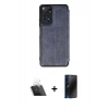 MARSİLYAN™- Redmi Note 12 Pro 4G Kılıf Zirve Yansıma Serisi - Siyah 3D Antistatik Hayalet Cam Ekran Koruyucu + Şeffaf Kamera Lens Koruma Cam