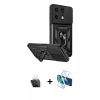 MARSİLYAN™- Redmi Note 13 4G Kılıf Ahenk Klasik - Siyah 3D Antistatik Cam Ekran Koruyucu + Kamera Lens Koruma Cam - SF