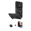 MARSİLYAN™- Redmi Note 13 4G Kılıf Ahenk Klasik - Siyah 3D Antistatik Mat Seramik Nano Ekran Koruyucu + Kamera Lens Koruma Cam - SF