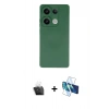 MARSİLYAN™- Redmi Note 13 4G Kılıf Ahenk Serisi - Siyah 3D Antistatik Cam Ekran Koruyucu + Şeffaf Kamera Lens Koruma Cam