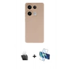MARSİLYAN™- Redmi Note 13 4G Kılıf Ahenk Serisi - Siyah 3D Antistatik Cam Ekran Koruyucu + Şeffaf Kamera Lens Koruma Cam