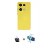 MARSİLYAN™- Redmi Note 13 4G Kılıf Ahenk Serisi - Siyah 3D Antistatik Cam Ekran Koruyucu + Şeffaf Kamera Lens Koruma Cam