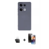 MARSİLYAN™- Redmi Note 13 4G Kılıf Ahenk Serisi - Siyah 3D Antistatik Mat Seramik Nano Ekran Koruyucu + Kamera Lens Koruma Cam - SF