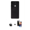 MARSİLYAN™- Redmi Note 13 4G Kılıf Ahenk Serisi - Siyah 3D Antistatik Mat Seramik Nano Ekran Koruyucu + Kamera Lens Koruma Cam - SF