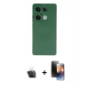 MARSİLYAN™- Redmi Note 13 4G Kılıf Ahenk Serisi - Siyah 3D Antistatik Mat Seramik Nano Ekran Koruyucu + Kamera Lens Koruma Cam - SF