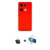 MARSİLYAN™- Redmi Note 13 4G Kılıf Ahenk Serisi - Siyah 3D Antistatik Seramik Nano Ekran Koruyucu + Kamera Lens Koruma Cam - SF