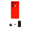 MARSİLYAN™- Redmi Note 13 4G Kılıf Ahenk Serisi - Siyah 6D Antistatik Mat Seramik Hayalet Nano Ekran Koruyucu + Kamera Lens Koruma Cam - SF