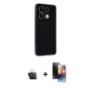 MARSİLYAN™- Redmi Note 13 4G Kılıf Atlas Minimal Prime - Siyah 3D Antistatik Mat Seramik Nano Ekran Koruyucu + Kamera Lens Koruma Cam - SF