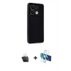 MARSİLYAN™- Redmi Note 13 4G Kılıf Atlas Minimal Prime - Siyah 3D Antistatik Seramik Nano Ekran Koruyucu + Kamera Lens Koruma Cam - SF