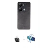 MARSİLYAN™- Redmi Note 13 4G Kılıf Doruk Asil Koleksiyonu - Siyah 3D Antistatik Cam Ekran Koruyucu + Kamera Lens Koruma Cam - SF