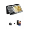 MARSİLYAN™- Redmi Note 13 4G Kılıf Doruk Klasik Koleksiyonu - Siyah 3D Antistatik Mat Seramik Nano Ekran Koruyucu + Kamera Lens Koruma Cam - SF