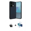 MARSİLYAN™- Redmi Note 13 4G Kılıf Kıvılcım Işık Serisi - Siyah 3D Antistatik Cam Ekran Koruyucu + Kamera Lens Koruma Cam - SF