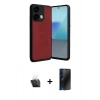 MARSİLYAN™- Redmi Note 13 4G Kılıf Kıvılcım Işık Serisi - Siyah 3D Antistatik Hayalet Cam Ekran Koruyucu + Kamera Lens Koruma Cam - SF