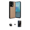 MARSİLYAN™- Redmi Note 13 4G Kılıf Kıvılcım Işık Serisi - Siyah 3D Antistatik Hayalet Cam Ekran Koruyucu + Kamera Lens Koruma Cam - SF
