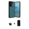 MARSİLYAN™- Redmi Note 13 4G Kılıf Kıvılcım Işık Serisi - Siyah 6D Antistatik Mat Seramik Hayalet Nano Ekran Koruyucu + Kamera Lens Koruma Cam - SF