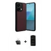 MARSİLYAN™- Redmi Note 13 4G Kılıf Kıvılcım Işık Serisi - Siyah 6D Antistatik Mat Seramik Hayalet Nano Ekran Koruyucu + Kamera Lens Koruma Cam - SF