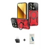 MARSİLYAN™- Redmi Note 13 4G Kılıf Kıvılcım Modern Serisi - Şeffaf Pasifik Cam Ekran Koruyucu + Kamera Lens Koruma Cam - SF