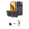 MARSİLYAN™- Redmi Note 13 4G Kılıf Kıvılcım Modern Serisi - Şeffaf Pasifik Cam Ekran Koruyucu + Kamera Lens Koruma Cam - SF