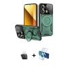 MARSİLYAN™- Redmi Note 13 4G Kılıf Kıvılcım Modern Serisi - Siyah 3D Antistatik Cam Ekran Koruyucu + Şeffaf Kamera Lens Koruma Cam