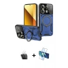 MARSİLYAN™- Redmi Note 13 4G Kılıf Kıvılcım Modern Serisi - Siyah 3D Antistatik Cam Ekran Koruyucu + Şeffaf Kamera Lens Koruma Cam