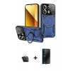 MARSİLYAN™- Redmi Note 13 4G Kılıf Kıvılcım Modern Serisi - Siyah 3D Antistatik Hayalet Cam Ekran Koruyucu + Kamera Lens Koruma Cam - SF