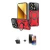 MARSİLYAN™- Redmi Note 13 4G Kılıf Kıvılcım Modern Serisi - Siyah 3D Antistatik Mat Seramik Nano Ekran Koruyucu + Şeffaf Kamera Lens Koruma Cam